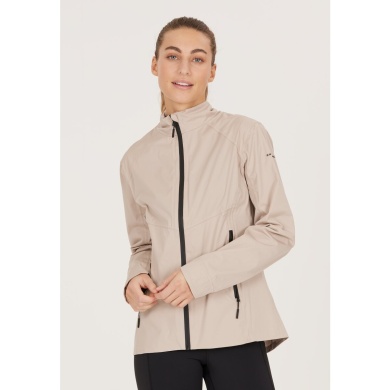 Endurance Running Jacket Kommy (wind and waterproof) taupe brown Women